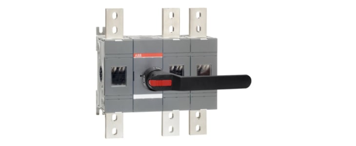 ABB 3P Pole Screw Mount Switch Disconnector - 1600A Maximum Current, 1200kW Power Rating, IP00, IP65