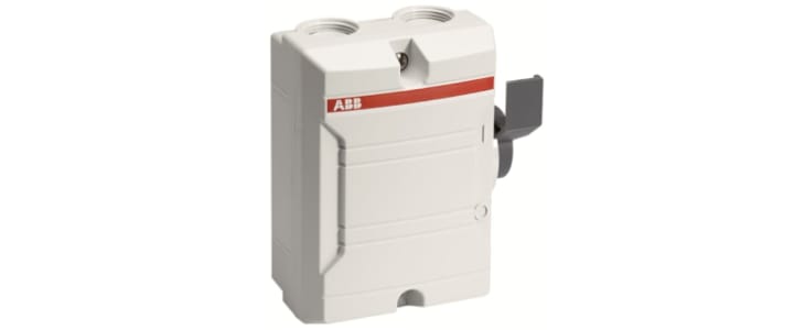 ABB 2P Pole Surface Mount Switch Disconnector - 25A Maximum Current, 3.7kW Power Rating, IP65