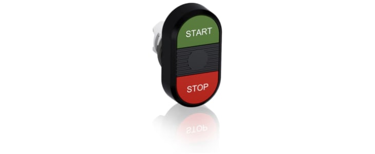 ABB MPD4 Series Green, Red Momentary Push Button Head, 22.5mm Cutout