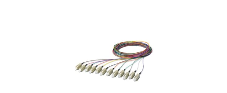 Phoenix Contact SC x 12 to Unterminated Multi Mode Fibre Optic Cable, 900μm, 2.5m