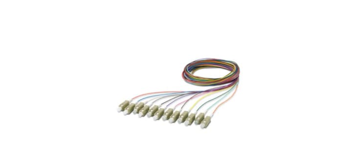 Phoenix Contact SC x 12 to Unterminated Multi Mode Fibre Optic Cable, 50/125μm, 2.5m