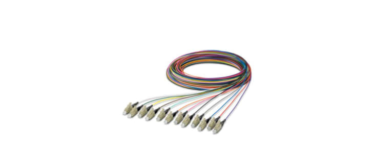 Phoenix Contact LC x 12 to Unterminated Multi Mode Fibre Optic Cable, 62.5/125μm, 2.5m