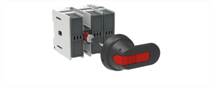 ABB 3P Pole Base Mounting Non-Fused Switch Disconnector - 32A Maximum Current, 7.5kW Power Rating
