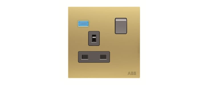 ABB Gold Electrical Socket, 2 Poles, 13A