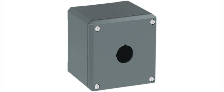 Grey Aluminium Modular Metal Push Button Enclosure - 1 Hole