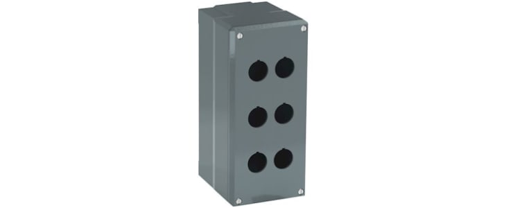 Grey Aluminium Modular Metal Push Button Enclosure - 6 Hole