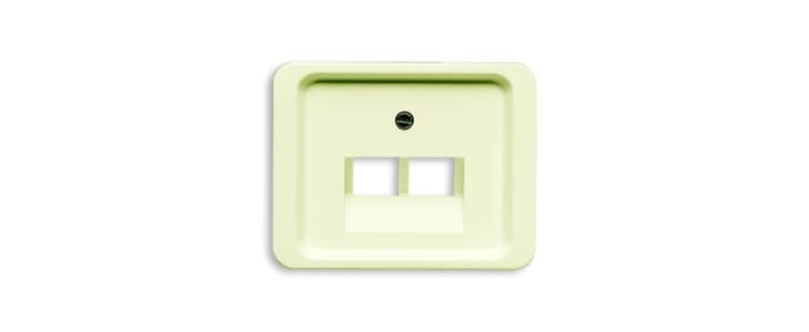 ABB White 2 Gang Plastic RJ45 Cover Plate