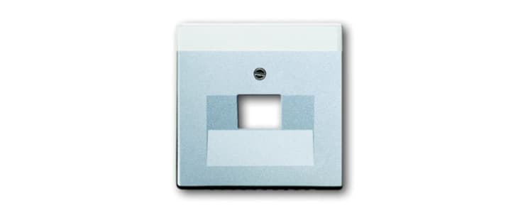 ABB Silver 1 Gang Plastic RJ45 Cover Plate