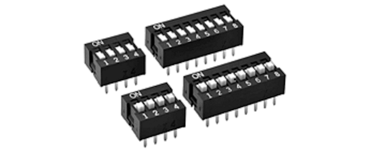 6 Way Through Hole DIP Switch SPST, Raised Actuator Actuator, IP40