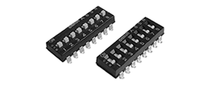 8 Way PCB DIP & SIP Switch SPST, Flat Actuator, IP40