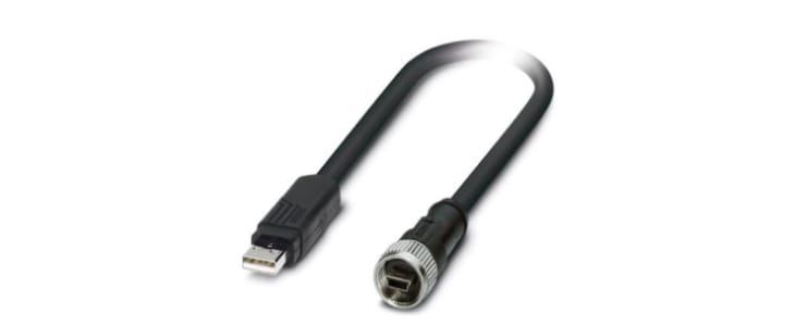 Phoenix Contact Cable, Male USB A to Female Mini USB B Cable, 2m