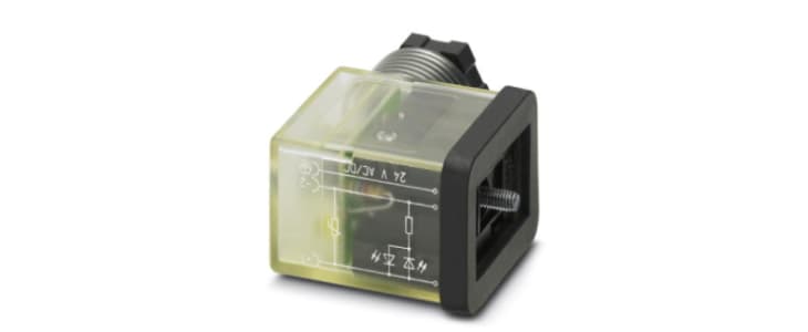 Phoenix Contact Solenoid Valve Connector,  with Indicator Light, 24 V ac Voltage