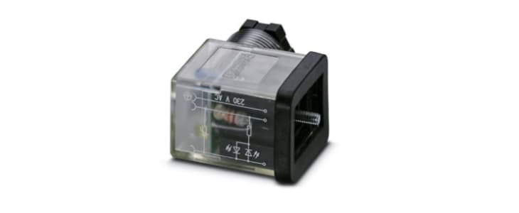 Phoenix Contact 3P, Plug Solenoid Valve Connector,  with Indicator Light, 230 V ac Voltage