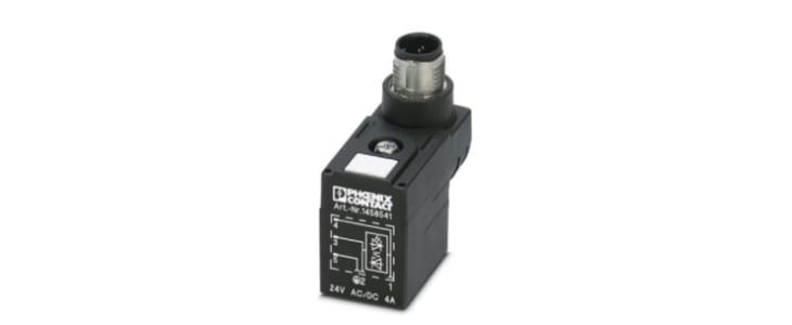 Phoenix Contact 3P, Male Solenoid Valve Connector,  with Indicator Light, 24 V ac Voltage