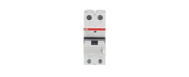 ABB RCBO, 10A Current Rating, 2P Poles, 30mA Trip Sensitivity, Type C, System Pro M Compact Range