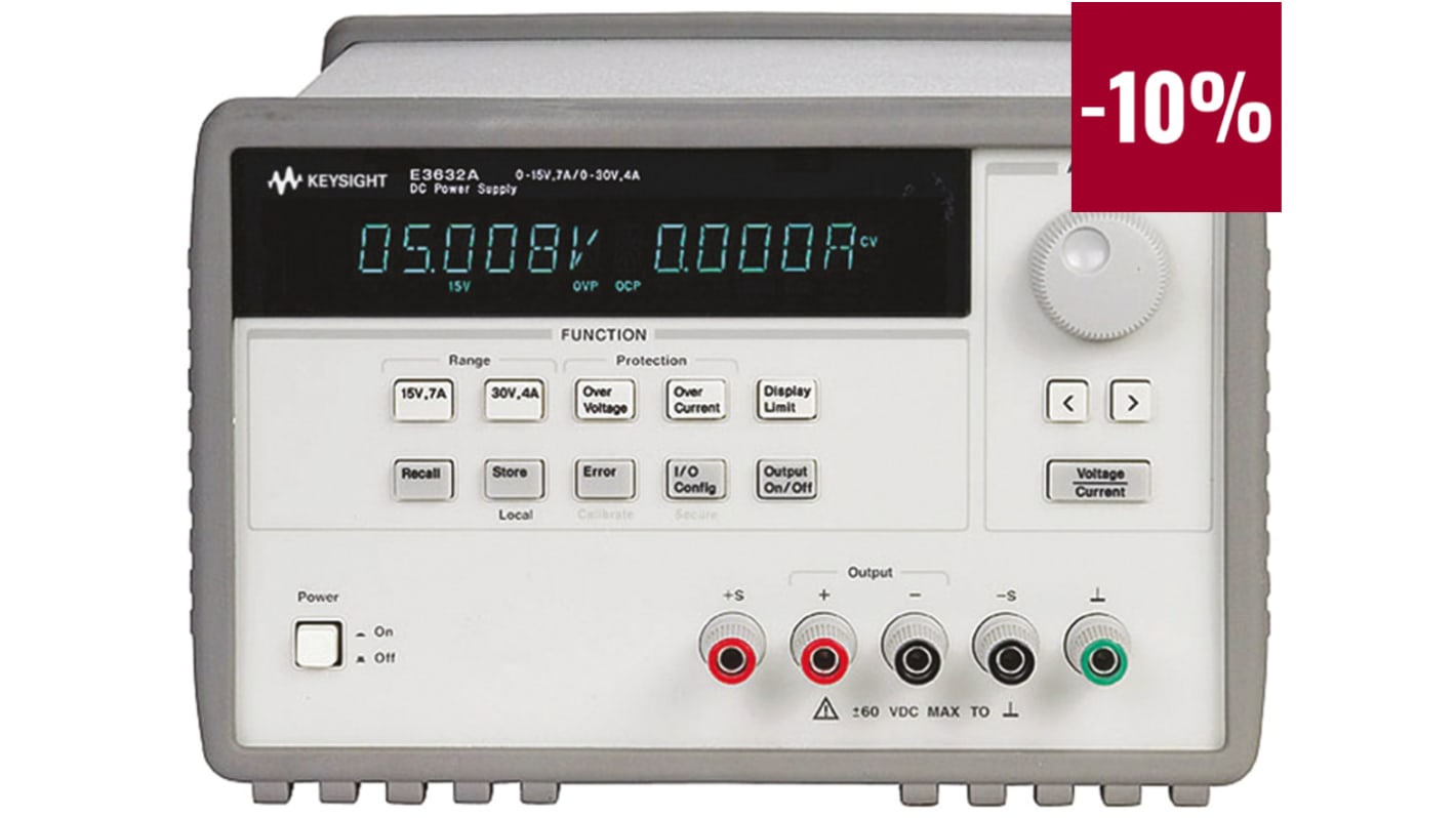 Keysight Technologies Laboratoriestrømforsyning, 1 Udgang, 0 → 15V, 4A, 120W, UKAS kalibreret