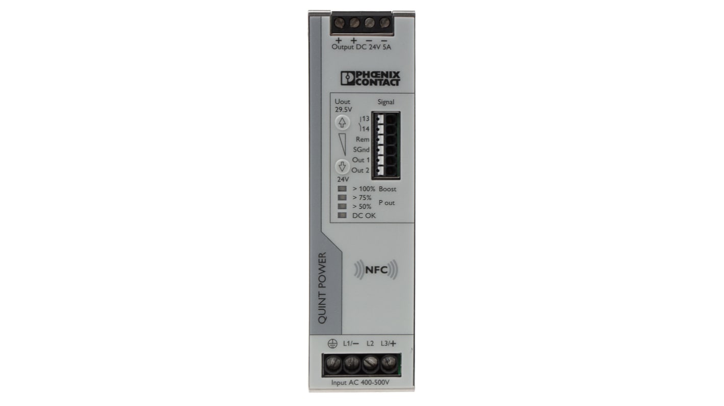 Alimentation pour rail DIN Phoenix Contact QUINT4-PS/3AC/24DC/5, 24V c.c.out 5A, 120W