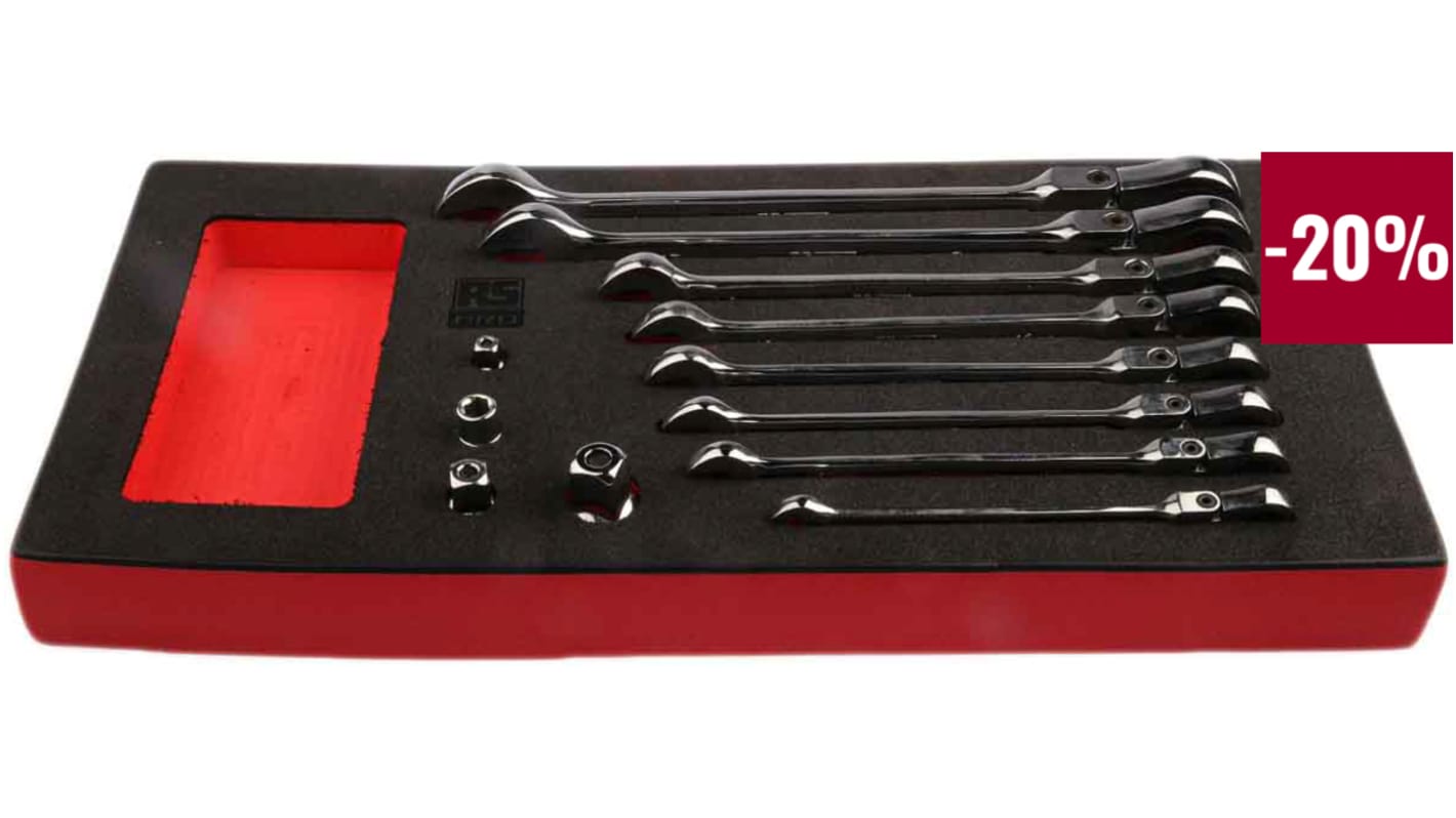 RS PRO 12-Piece Spanner Set, 8 → 19 mm, Steel