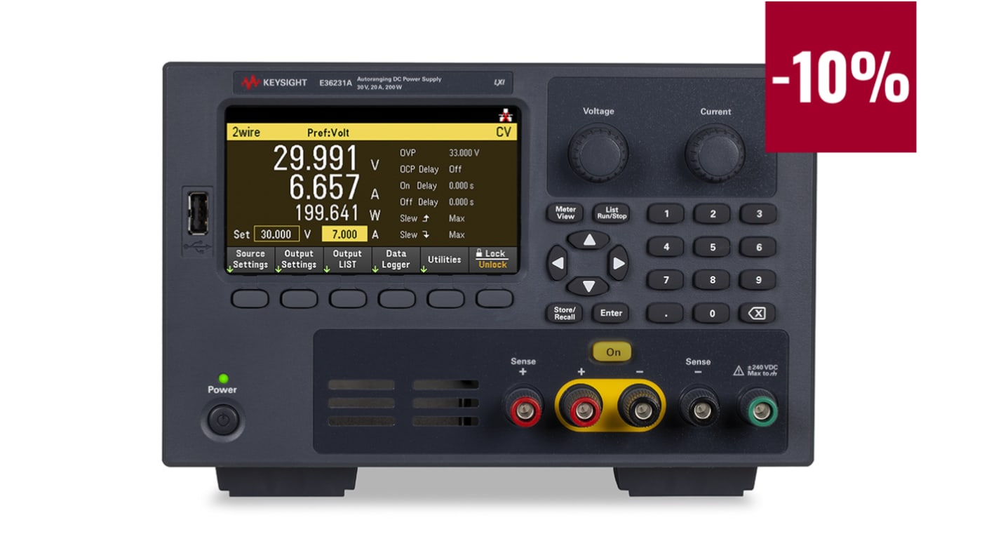 Keysight Technologies Laboratoriestrømforsyning, 1 Udgang, 30V, 0 → 20A, 200W