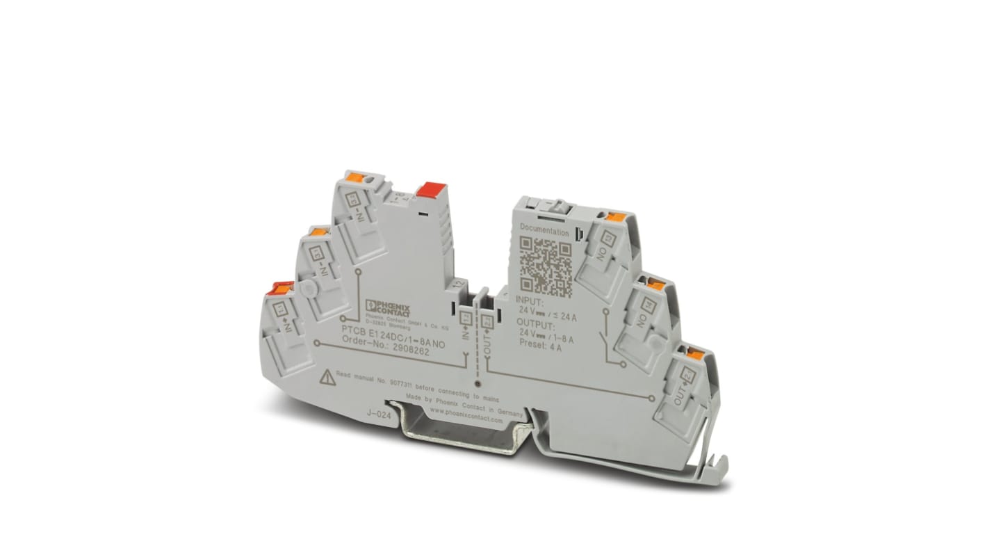 Phoenix Contact Electronic Device Circuit Breaker Electronic Circuit breaker 8A 24V PTCB, 1 channels , DIN Rail Mount