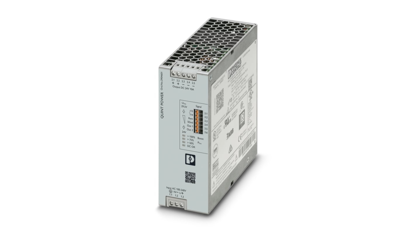 Phoenix Contact QUINT POWER Switched Mode PSU, 100 → 240 V ac / 110 → 250V dc ac, dc Input, 24V dc dc