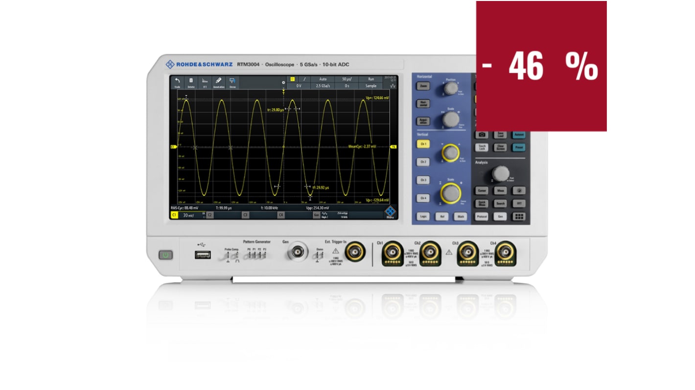 Bundle de osciloscopio de banco Rohde & Schwarz RTM-BNDL, canales:4 A, 500MHZ