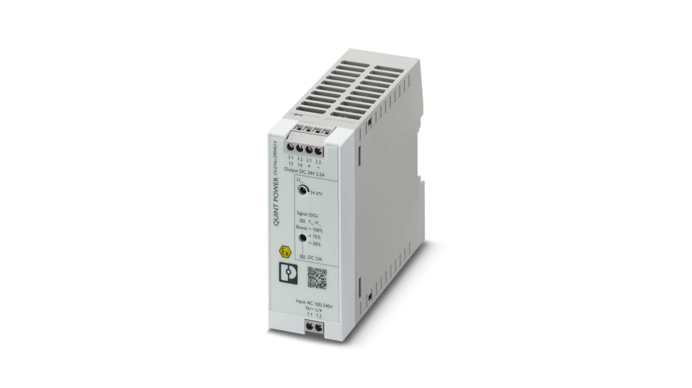 Phoenix Contact AC-DC tápegység 2 kimenet 96W, 24V dc, 2.5A ATEX, IECEx DIN-sín QUINT4