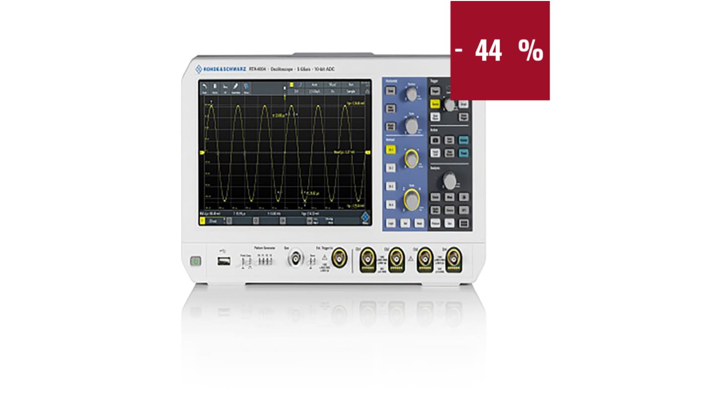 Rohde & Schwarz RTA Series Analogue, Digital Bench Oscilloscope Bundle, 4 Analogue Channels, 1GHz, 16 Digital Channels