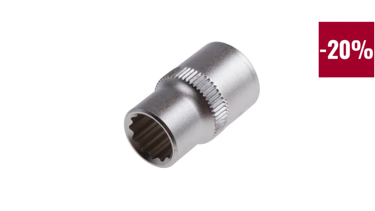 RS PRO 1/2 in Drive 19mm Hexagon, 38 mm Overall Length