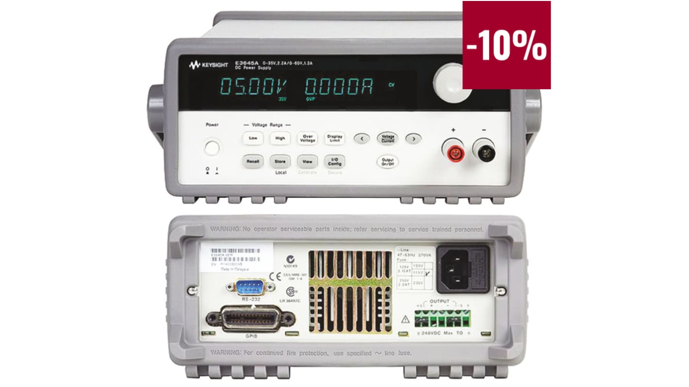 Alimentation de laboratoire, 0 → 60V, 1.1A, 1 sortie 80W