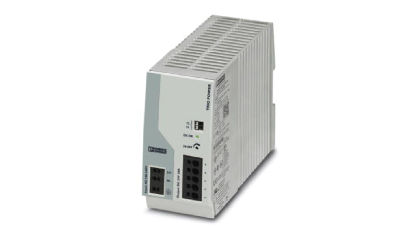 Phoenix Contact TRIO POWER Switched Mode DIN Rail Power Supply, 85 → 264V ac ac Input, 24V dc dc Output, 20A