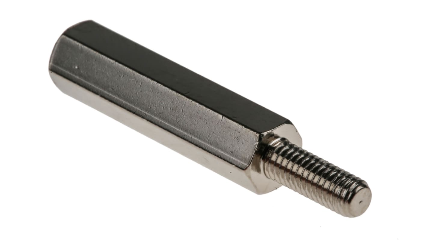 RS PRO Abstandshalter M6xM6 60mm - Sechskant Aus Stahl Vernickelt