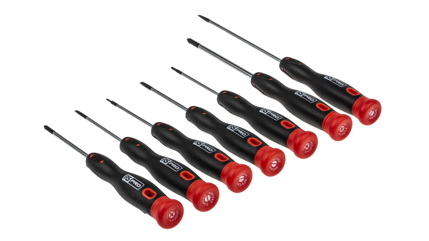RS PRO Phillips; Slotted Precision Screwdriver Set, 7Piece RS