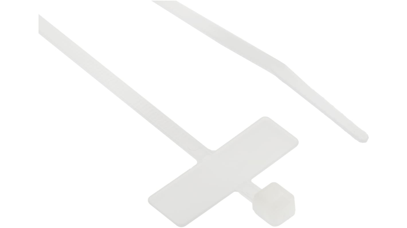 Serre-câble RS PRO 100mm x 2,5 mm Blanc en Nylon 66