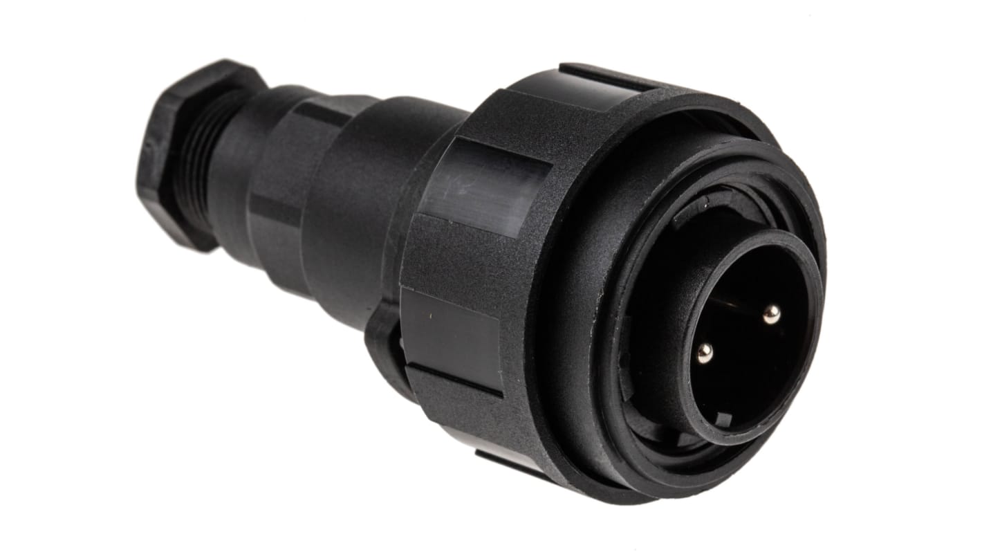 Bulgin Circular Connector, 2 Contacts, Cable Mount, Plug, Male, IP68, Standard Buccaneer Series