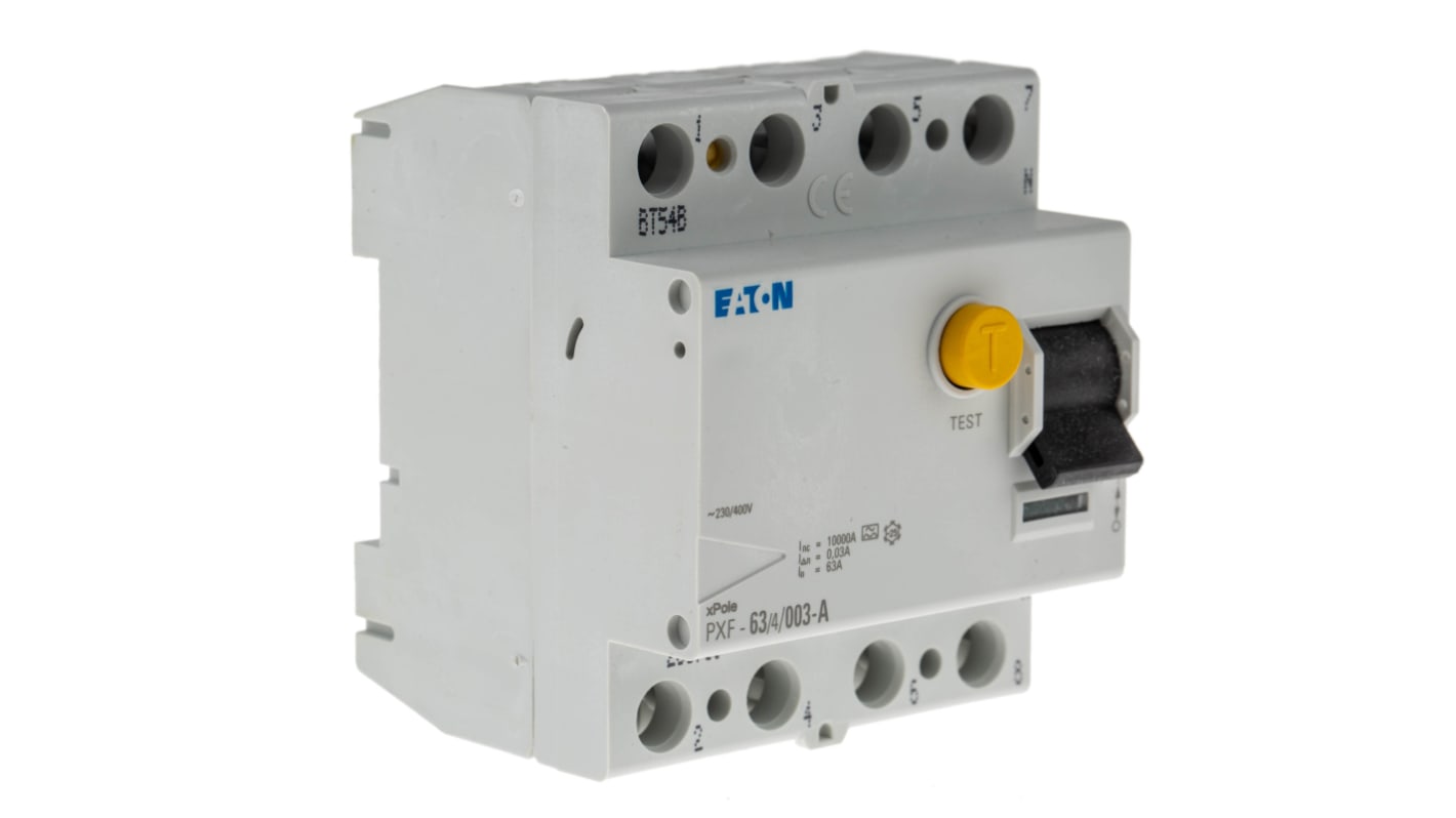 Eaton PXF-A RCCB, 63A, 3P+N Pole, 30mA, Type A, 400V ac