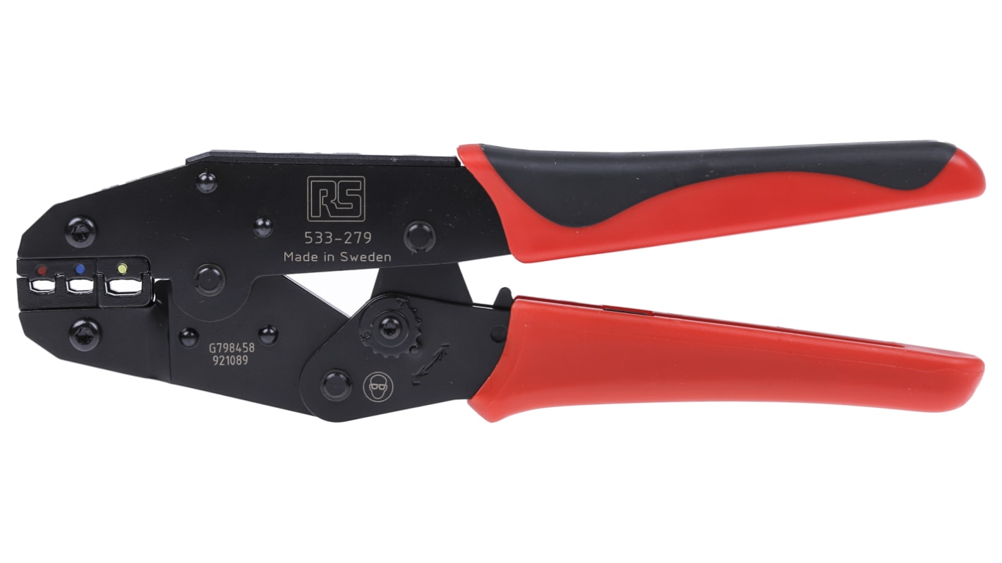 RS PRO Hand Crimpzange, 0,75 → 6mm² für Isolierte Flachstecker, 225 mm