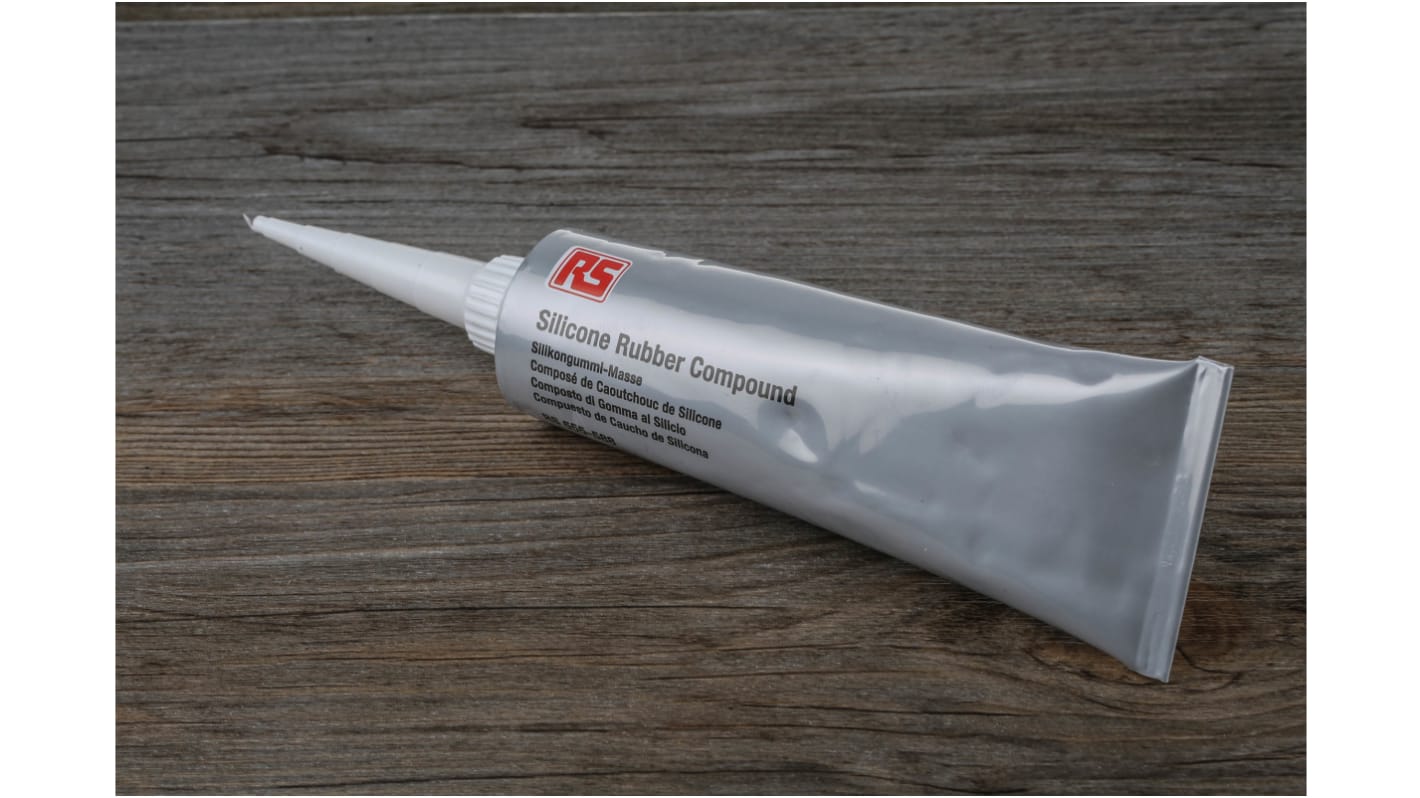 Mastic RS PRO, Transparent, Tube 100 g, Acétoxy, élastomère, +180°C max