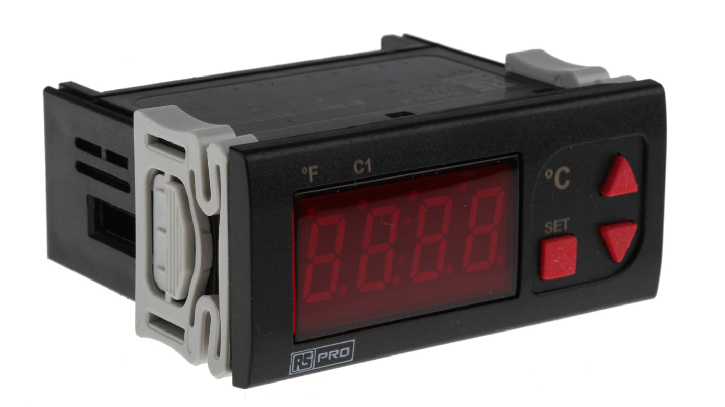 RS PRO Panel Mount On/Off Temperature Controller, 77 x 35mm 1 Input, 1 Output Relay, 230 V ac Supply Voltage