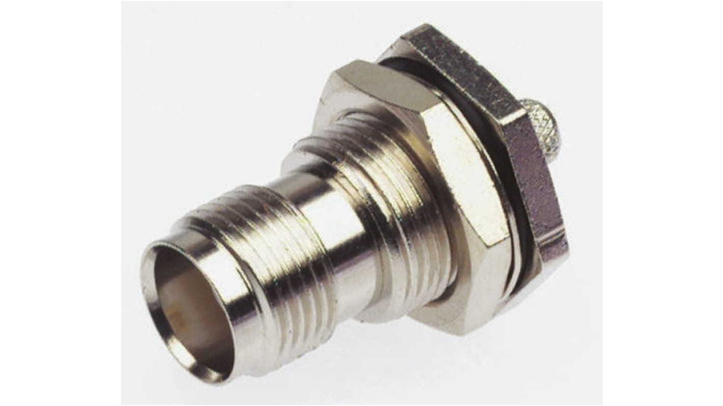 Conector coaxial Telegartner J01011A2337, Hembra, Recto, Impedancia 50Ω, Montaje en Panel, 0 to 11GHz +165°C -65 °C,