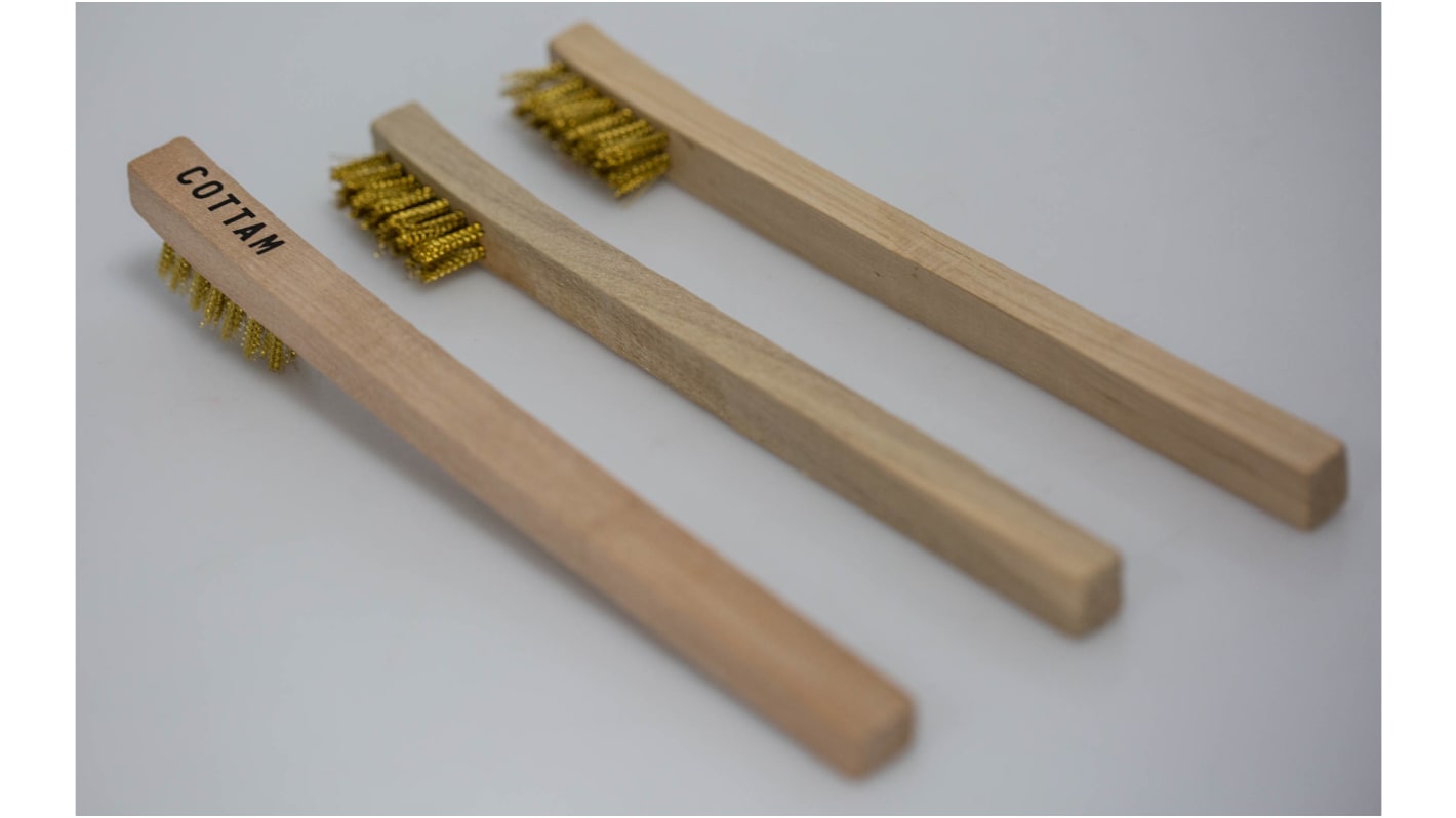 Cottam Wood 12mm Brass Wire Brush, For Surface Preparation