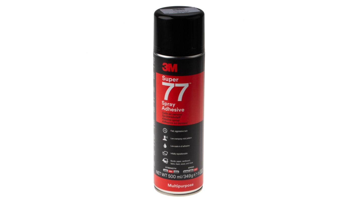 3M Super 77 Sprühkleber Aerosol Beige, Spray 500 ml, für Metall, Kunststoff