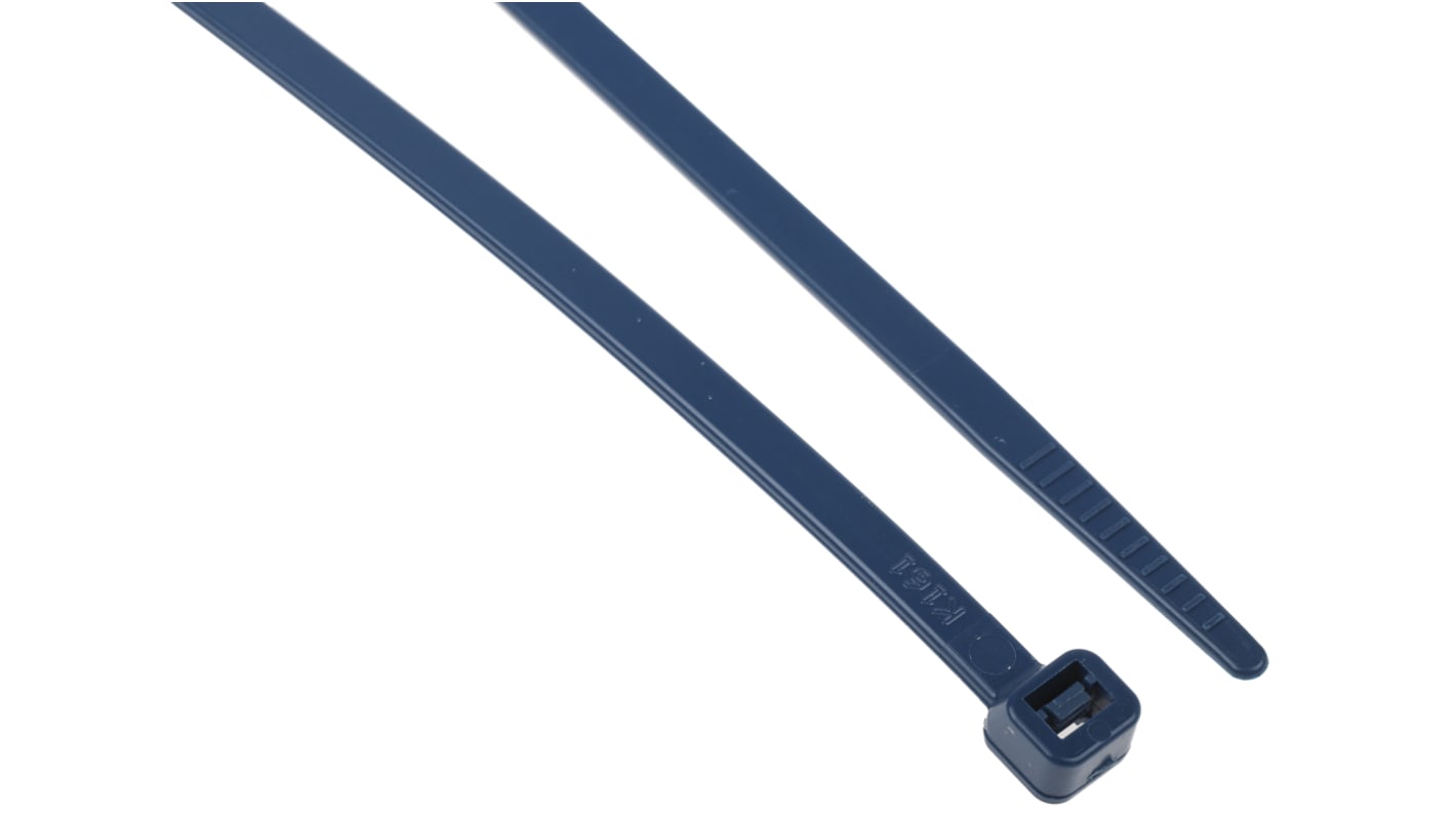 RS PRO Nylon, Metall-detektierbar Kabelbinder Von Metalldetektoren erfassbar Blau 4,6 mm x 400mm, 100 Stück