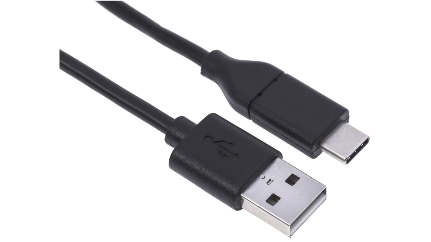 RS PRO USB 2.0 Cable, Male USB A to Male USB C Cable, 2m