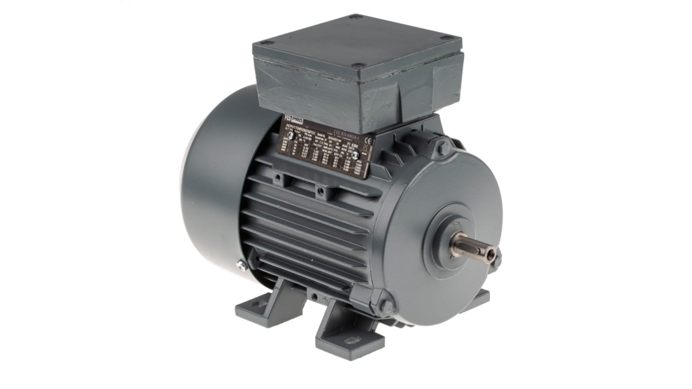 RS PRO AC Motor, 0.18 kW, IE1, 3 Phase, 4 Pole, 400 V, Foot Mount Mounting