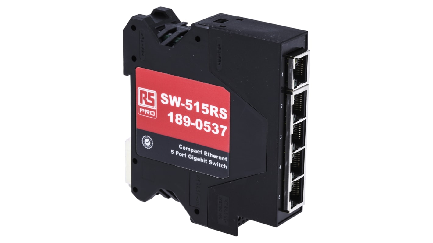 RS PRO Ethernet-Switch 5-Port Unmanaged 23 x 94 x 99mm