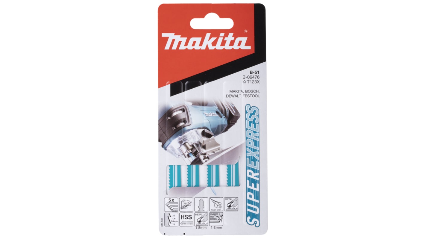 Makita 75mm Cutting Length Jigsaw Blade, Pack of 5