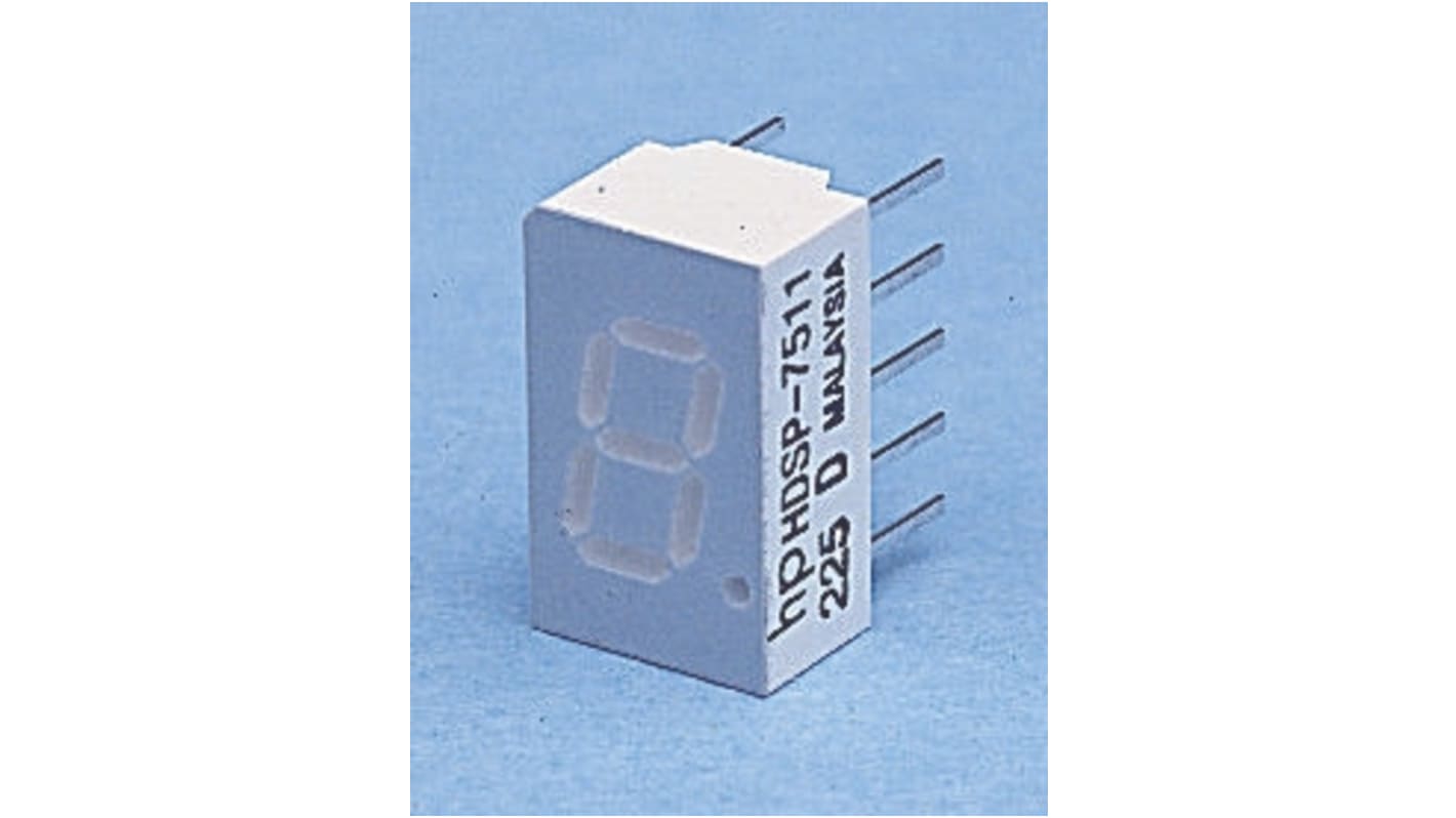 Broadcom LED-Anzeige 7-Segment, Rot 626 nm Zeichenbreite 4.2mm Zeichenhöhe 7.6mm THT