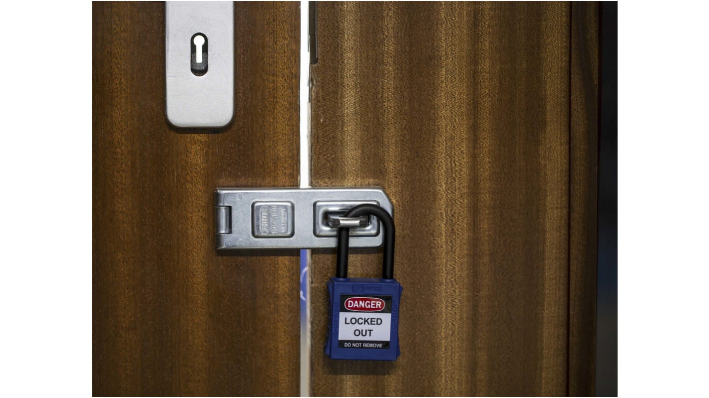 RS PRO Blue 1-Lock Nylon Safety Lockout, 6.35mm Shackle