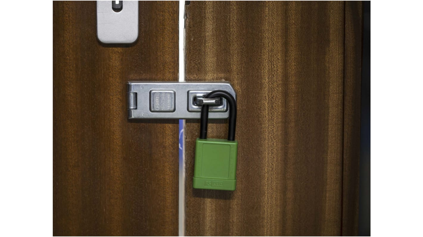 RS PRO Green 1-Lock Aluminium, Nylon Safety Lockout, 6mm Shackle